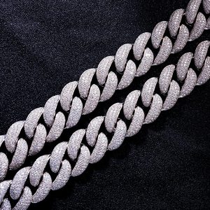High Quality d vvs hip hop miami cuban chain 16 mm 22 inch <b>long</b> 925 sterling silver lab diamond chain <b>necklace</b> for men women - Product Image 3