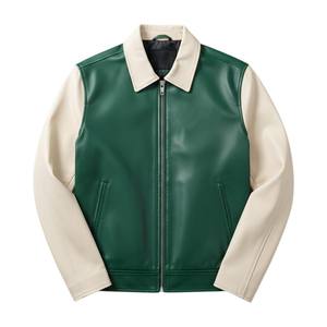 Chaqueta Unisex de Invierno 2026, Forro Polar de Poliéster/Algodón, Verde y Blanco, Cuello Alto, Color Personalizado, Logotipo Bordado en la Parte Delantera, para Hombre - Product Image 1