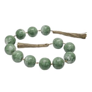 Guirnalda de Cuentas Redondas Verdes de Moda, Estilo Mármol, Cuentas Lisas con Borla, Elegante Adorno Decorativo para el Hogar - Product Image 4