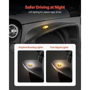 Set di Parafanghi Anteriori in Acciaio per Jeep JK/JKU 2/4 Porte 2007-2018, Compatibili con Illuminazione LED, per Fuoristrada - Product Image 6