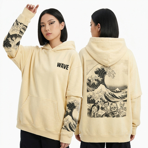 Hoodie surdimensionné personnalisé style western avec motif crâne de vache, effet délavé vintage couleur argile, pour femme, avec graphisme rétro délavé à l'acide, fournisseur - Product Image 4