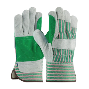 Gants de travail industriels en cuir robuste renforcé avec doublure en coton flexible, couleur jaune fluorescent, pour monteurs canadiens - Product Image 2