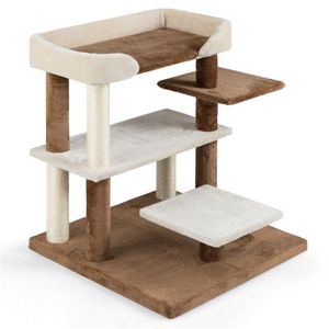 Árbol para Gatos 2 en 1 con Escaleras Grises y Plataformas de 4 Niveles, con Postes de Sisal para Rascar - Product Image 2