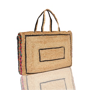 Trending Large Capacity Handmade Jute Shopping Bag for Women Multi Color Fold Design <b>Handbag</b> - Product Image 1