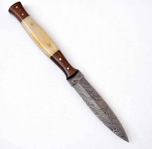 Custom OEM <b>hand</b> forged damascus steel utility <b>tool</b> with Bone and Wood Handle - Product Image 5