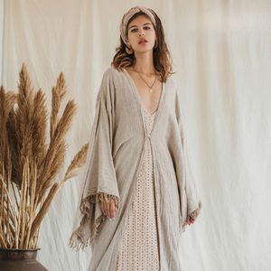 Robe Kimono Cardigan pour Femme, Cape Tribal Ibiza, Robe Bohème, Robe de Plage en Coton Brut, Cache-maillot de Bain, à Prix de Gros - Product Image 4