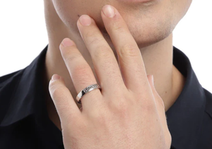 925 Sterling Silver Rhodium Plated Forever Engraved <b>Adjustable</b> <b>Ring</b> Unisex Promise <b>Ring</b> Minimalist Couple Jewelry Handmade - Product Image 4