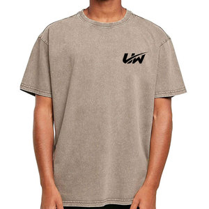 T-shirts imprimés délavés à l'acide, coupe ample, haute qualité, fabriqués au Pakistan, prix de gros, 100% coton, pour hommes - Product Image 1