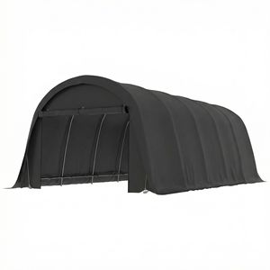 Abri de voiture robuste 12 x 23,6 gris foncé UPF50+ – Tente de garage portable avec structure galvanisée et grande porte - Product Image 1