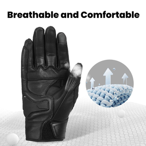 ถุงมือมอเตอร์ไซค์หนังคุณภาพสูงรุ่นใหม่ พร้อมฟังก์ชั่นหน้าจอสัมผัส สำหรับการแข่งขันกลางแจ้ง ดีไซน์แบบเต็มนิ้ว ใช้ได้ทั้งชายและหญิง - Product Image 5