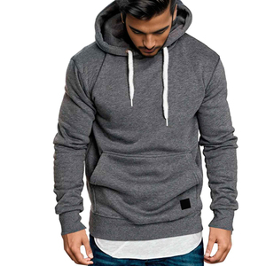 <b>Men's</b> Black Hooded Sweatshirt Regular Fit Cotton French Terry Casual <b>Pullover</b> with Pocket Autumn Wear - Product Image 4