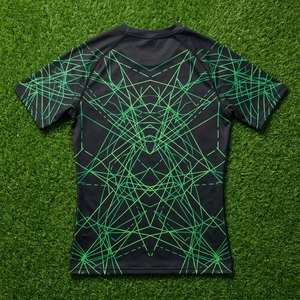 <b>Men</b> Short Sleeve Compression Shirt Black Green Graphic Gym Fitness Running Training Sportswear Performance <b>Base</b> <b>Layer</b> - Product Image 6
