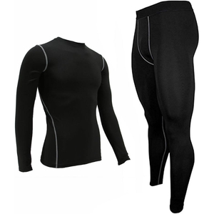 Quick Drying <b>Men's</b> Gym <b>Tights</b> 2-Piece Set High Waist Four-Way Stretch Breathable Seamless Sports <b>Compression</b> Wear - Product Image 6