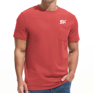 T-shirts unis à poche en coton, best-sellers, en promotion, style streetwear - Product Image 1