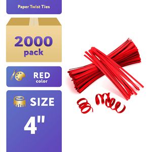 Legature metalliche rosse da 4 pollici 2000 confezione con rivestimento in plastica sacchetti per il pane riutilizzabili legacci tortuosi leggeri pesanti da 4 pollici - Product Image 2