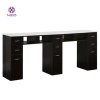 Table à ongles moderne en MDF avec plateau en marbre, modèle NEO 001, prix de gros d'usine au Vietnam, mobilier de salon de manucure