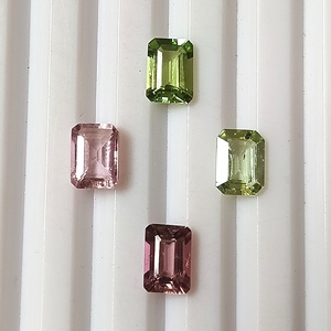 ชุดพลอยทัวร์มาลีนแซมเบียสีพาสเทลธรรมชาติ 4.10 กะรัต รวม 7x5 มม. ทรงเอเมอรัลด์คัต 4 ชิ้น พลอยหลวมปรับขนาดแล้ว - Product Image 4