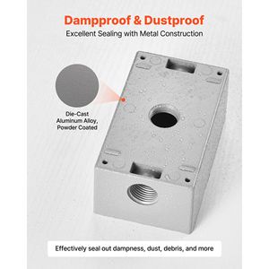 4,5 X 2,8 X 2 pollici # Categoria Prodotti: Condotti e Raccordi #   Scatola di giunzione elettrica impermeabile per condotti da 1/2 e 3/4 di pollice - Product Image 4