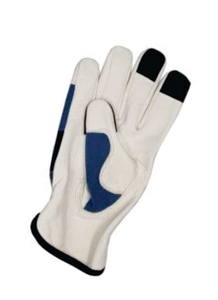 Guantes de Seguridad de Cuero Blancos, Azules y Negros con Puntas Antideslizantes, Resistentes a la Abrasión, con Muñequera Elástica y Resistentes a Impactos - Product Image 5