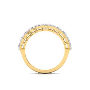 Bague demi-éternité en diamant de laboratoire taille coussin, argent sterling 925 plaqué or, style luxueux pour femme - Product Image 3