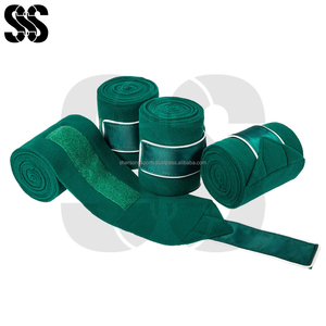 Bandages de jambe pour chevaux d'équitation personnalisés, coton/fleece/polyester de haute qualité, fermeture à crochets et boucles, protection des jambes pour les courses de chevaux - Product Image 3