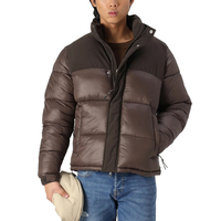 Blouson d'hiver pour homme en toile noire matelassée avec fermeture éclair, respirant, épais, style bomber pour l'extérieur