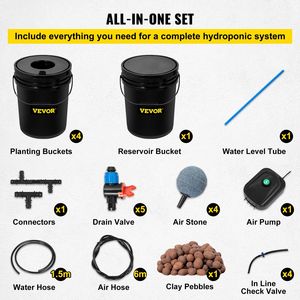 DWC 5-Gallon sistema idroponico Deep Water Culture Buckets Kit pompa aria pietra serbatoio interno/esterno per la coltivazione frondoso - Product Image 6