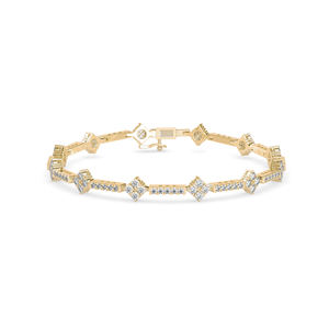 RAMDUT IMPEX Unisex 925 Silver Rose Gold/Silver Plated Tennis Bracelet Brilliant Cut Moissanite Channel Setting Trendy Wedding - Product Image 1