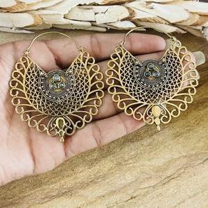 Aros de Latón con Diseño Tribal de Última Moda para Mujer, Acabado en Latón Antiguo, Joyería Étnica para Venta al por Mayor/OEM/ODM - Product Image 6