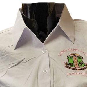 <b>White</b> Button Down Collar Shirt Women <b>Long</b> Sleeve Casual <b>Top</b> Embroidered Design Fashion Apparel Office Wear Elegant Daily - Product Image 4