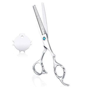 Ciseaux à effiler les cheveux en acier inoxydable à pointe arrondie, 28 dents, pour droitiers, avec emballage en boîte, pour usage professionnel en salon de coiffure et barbier - Product Image 1