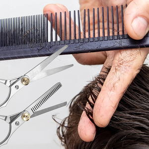 Ensemble de ciseaux de coiffure japonais professionnels en acier inoxydable de haute qualité 6 1/2 pouces, kit de ciseaux à effiler dorés durables pour barbier, 3 pièces - Product Image 6