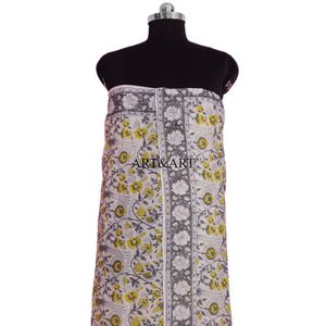 Hand Block Printed Cotton One-Piece Scoop <b>Neck</b> Beach Wrap <b>Scarf</b> Swimwear Cover-Up for Women Lightweight Summer Gift - Product Image 6
