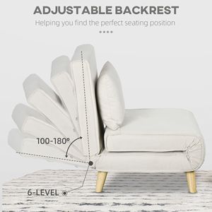 "2-in-1 <b>Convertible</b> <b>Sofa</b> <b>Bed</b> with Adjustable Backrest & Storage Beige" - Product Image 5