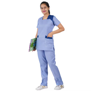 Comfortable Medical <b>Scrubs</b> <b>Sets</b> for Men Women Breathable Lightweight Hospital <b>Scrub</b> Woven Cotton Pants Top <b>Scrub</b> Uniforms - Product Image 4