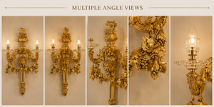 Statement Venetian Baroque Luxury Wall <b>Sconce</b> Decorative Wall <b>Light</b> with Elaborate Ornamental Mirror Detailing, Decorative Brass - Product Image 4