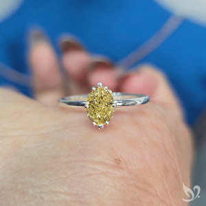 Yellow Oval Cut Lab Diamond <b>Ring</b> IGI Certified 1.08 Ct Fancy Intense Yellow <b>Solitaire</b> Engagement <b>Ring</b> in 10K Gold - Product Image 5