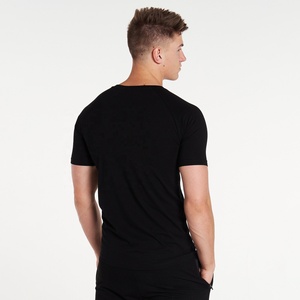 T-shirt basique pour homme de luxe, coupe ajustée, 100% coton, de haute qualité, respirant, impression en relief sur le devant, logo uni, vente en gros - Product Image 3
