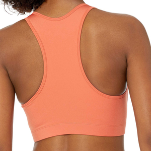 Soutien-gorge de sport dos nageur couleur unie corail pour femme Micah Corporation, maintien moyen, col en U, décoration en maille pour le yoga et la course à pied - Product Image 2
