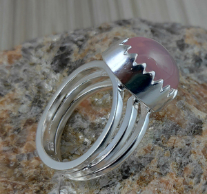 Rose Quartz Oval <b>Ring</b> <b>925</b> Sterling <b>Silver</b> Handmade Promise Jewelry for her bezel setting <b>Ring</b> January Birthstone Jewelry - Product Image 6