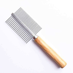 <b>Pet</b> Double Sided Comb Pin Dog Grooming <b>Brush</b> Stainless Steel Wood Durable Eco-Friendly Handheld Animal Care Tool Veterinary - Product Image 2