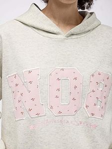 Sudadera con Capucha Extra Grande con Cierre, 100% Algodón Felpa, Estampado de Letras Rosadas, Unisex, Casual, Ropa de Calle de Invierno, Servicio OEM - Product Image 5