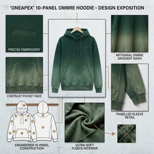 Mens Green <b>Ombre</b> Pullover Hoodie Fleece Sweatshirt Custom Logo Streetwear Casual Heavyweight Hooded <b>Top</b> - Product Image 4