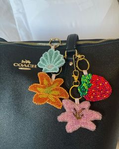 Elegant Embroidered Beaded <b>Keychain</b> Handmade Decorative Key Ring for Purse Backpack and Handbag - Product Image 6