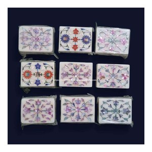 Caja con incrustaciones de mármol de producto tradicional de clase moderna Premium con trabajo hecho a mano de nácar azul para artículo de regalo de bebé recién nacido - Product Image 6