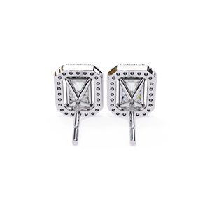 Boucles d'oreilles REYES en argent sterling 925 au design tendance, cadeau de fiançailles, bijoux hip-hop, certificat GRA, moissanite taille radiant 1,5 carat - Product Image 4
