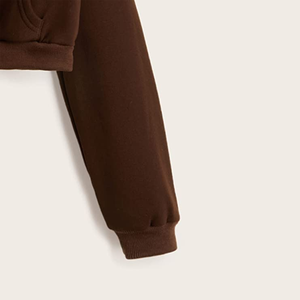 Haut court à capuche décontracté pour femme, pull à manches longues en mélange de coton doux, respirant, confortable, style streetwear, coupe décontractée, idéal pour la gym - Product Image 6