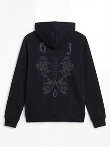 Nueva Sudadera con Capucha Negra Personalizada al por Mayor para Hombre, 100% Algodón, Felpa Francesa, con Estampado, Bolsillo Delantero, Corte Regular Informal, para Otoño - Product Image 5