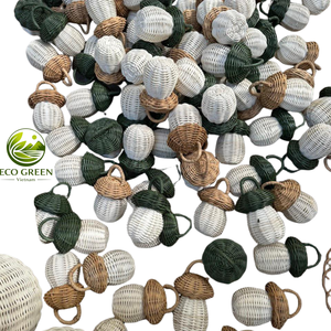 Jouet hochet pour bébé en forme de gland, fait main en rotin, sûr et naturel, jouet sensoriel pour nourrisson, cadeau pour nouveau-né - Product Image 2