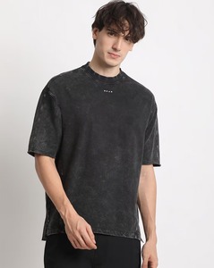 Camiseta Oversize de Algodón para Hombre con Hombros Caídos, Manga Corta, Estampado Tonal, Estilo Urbano, Gráfico, Holgada - Product Image 3